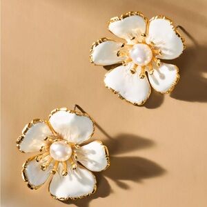 The Pink Reef Small Handpainted Floral Earrings